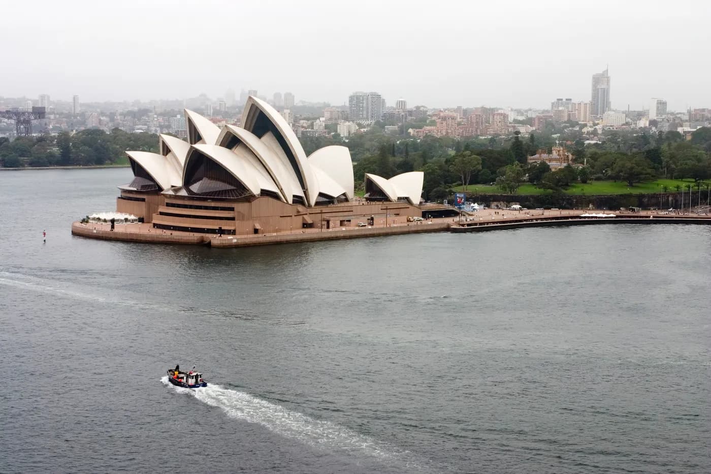 Sydney Opera House beside the harbor