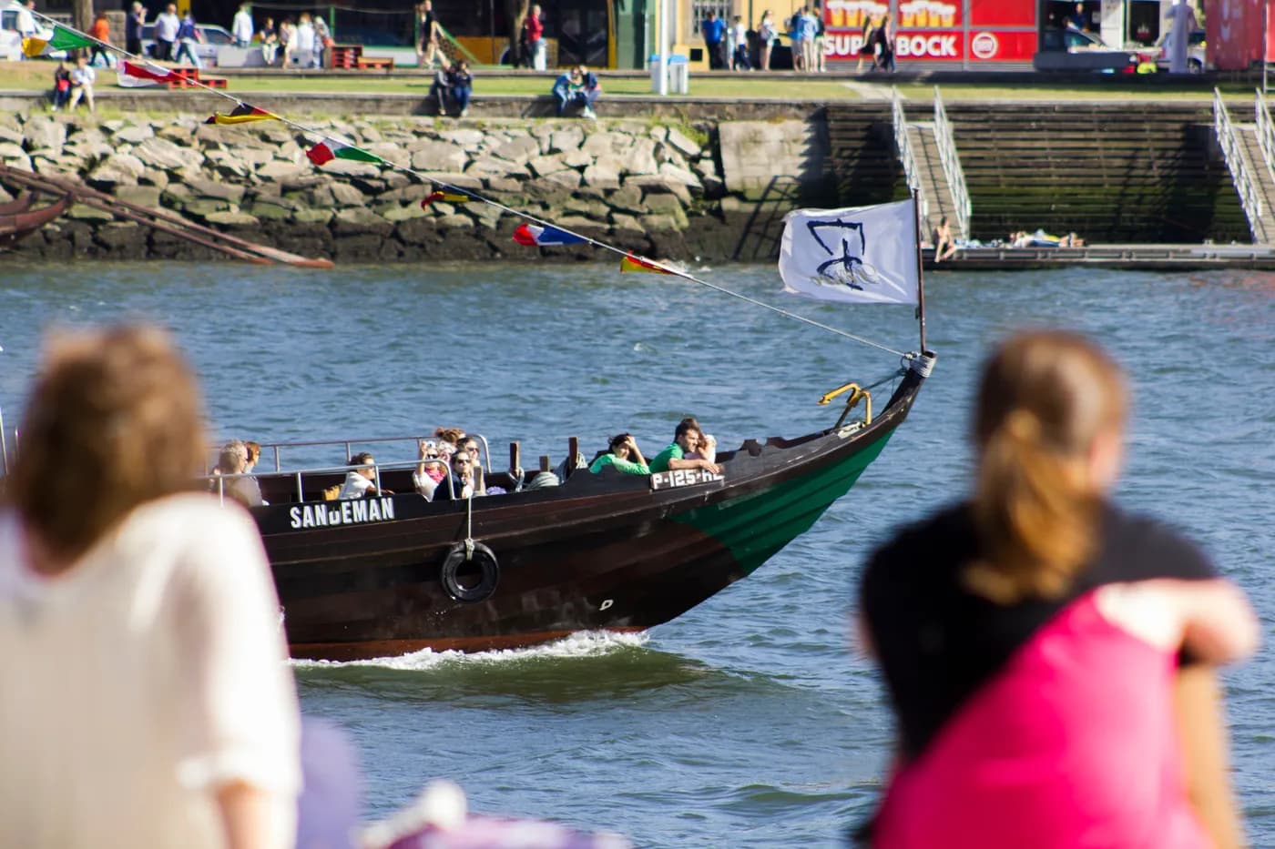 A traditional sightseeing boat on the Douro River in Porto