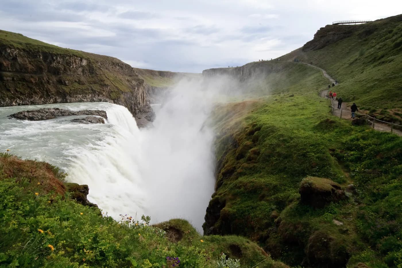 Gullfoss waterfall and its canyon in Iceland